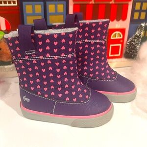 Toddler Kid’s See Kai Run Basics Ripley Waterproof Easy Pull-On Boots sz4 EUC